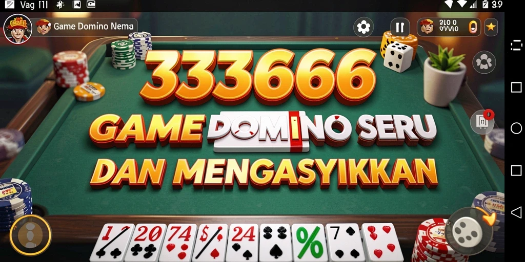 Tampilan gameplay menarik dalam 333666 yang memperlihatkan kompetisi Domino.