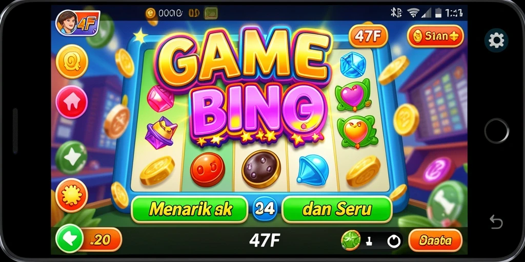 Tampilan screenshot utama 47F menunjukkan gameplay Bingo yang seru dan interaktif.