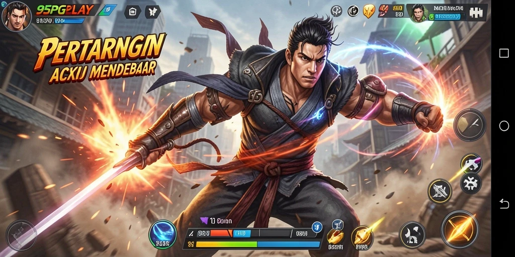 Tampilan gameplay 95PGPLAY yang mendebarkan dan penuh aksi.