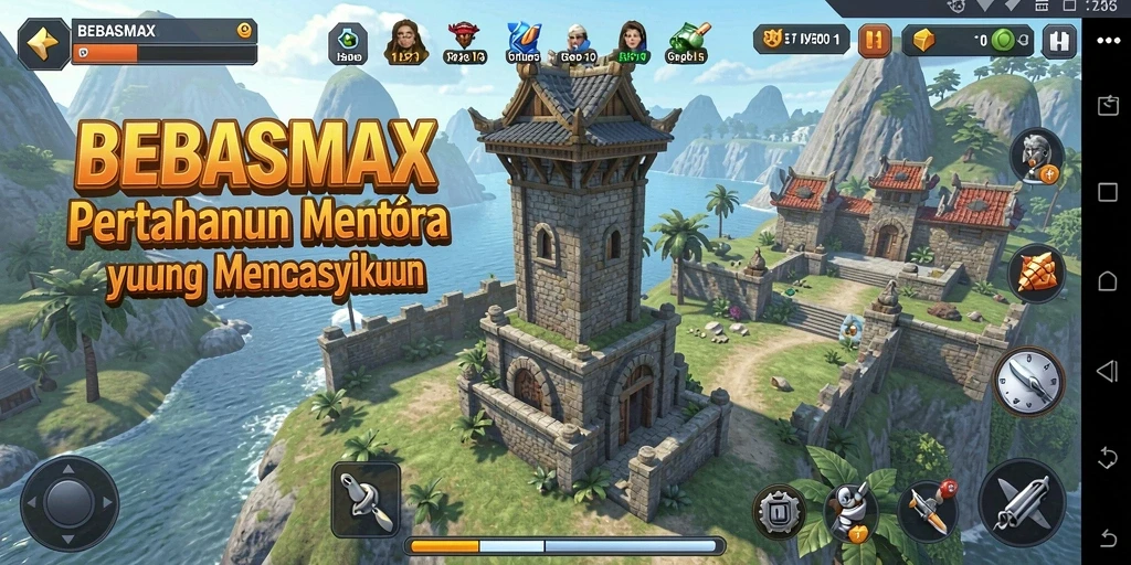 Tangkapan layar gameplay menakjubkan dari BEBASMAX di Tower Defense.