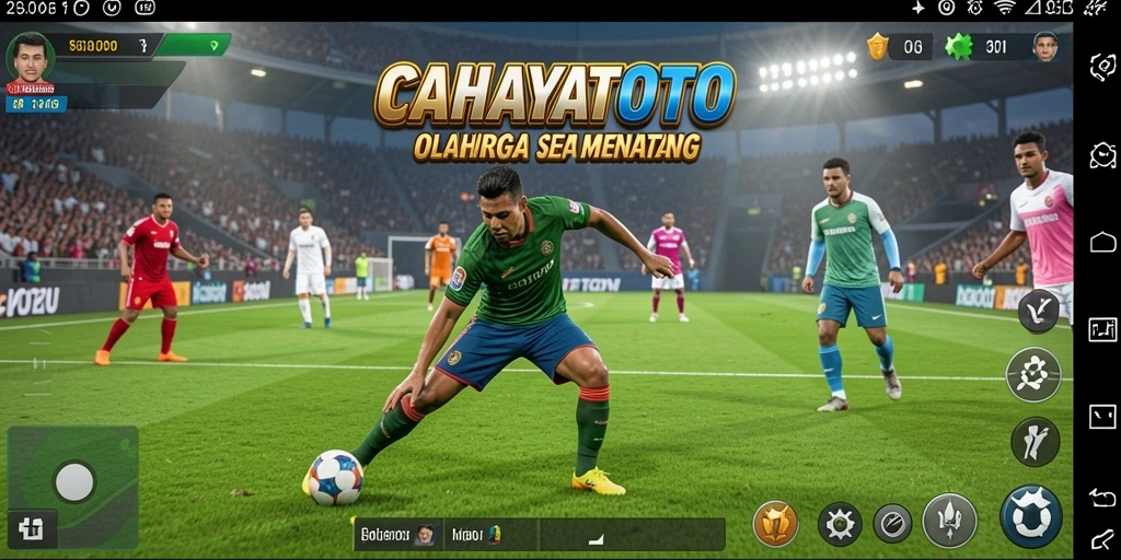 Screenshot gameplay CAHAYATOTO menampilkan pertarungan olahraga yang intens.