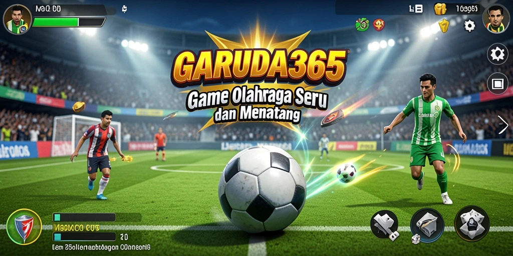 Screenshot GARUDA365 menampilkan aksi seru dalam pertandingan olahraga.