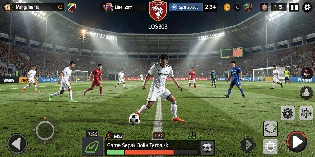 Tampilan gameplay menarik dari LOS303 dengan aksi sepak bola seru.