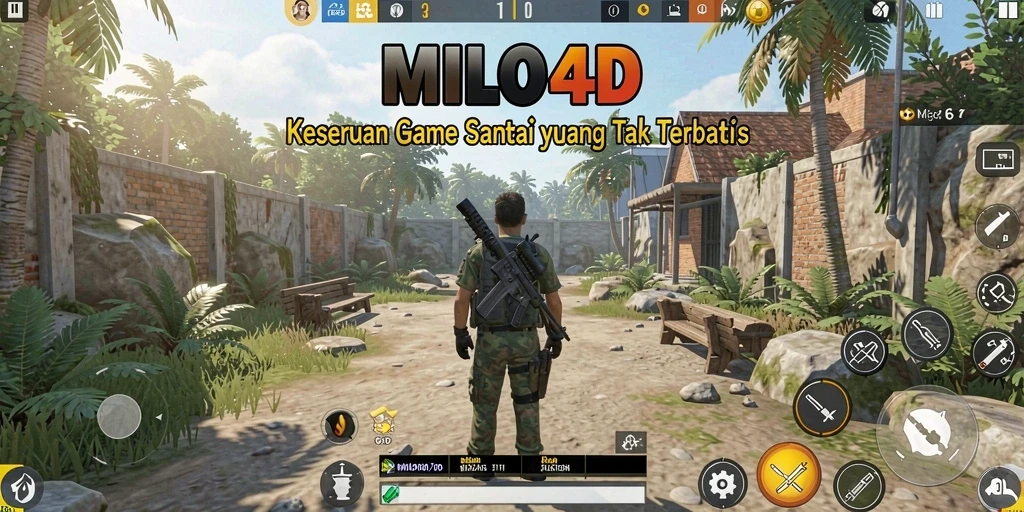 Screenshot utama MILO4D menampilkan gameplay yang penuh warna dan interaktif.