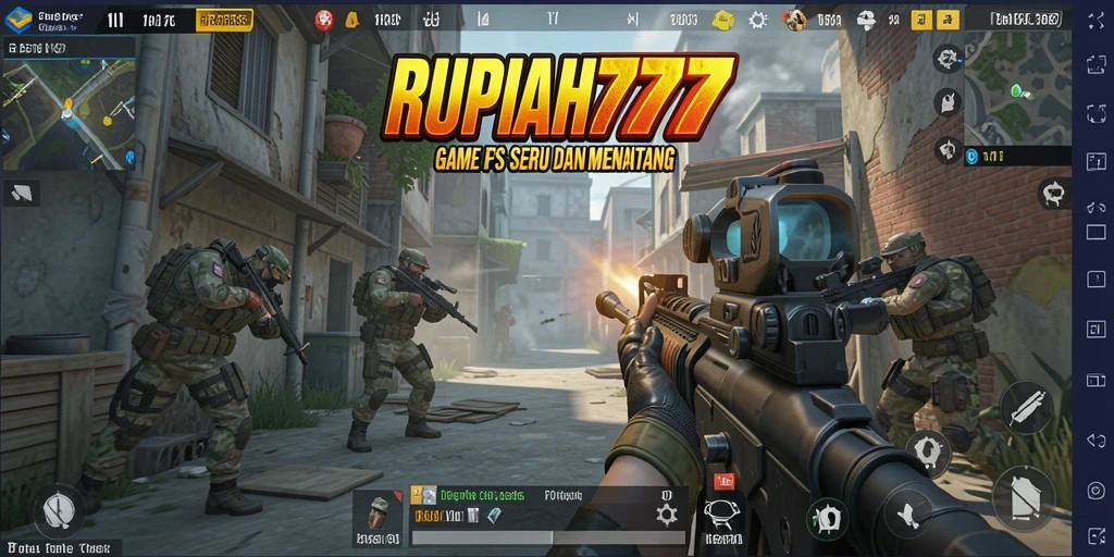 Screenshot utama dari gameplay seru RUPIAH777 sebagai game FPS.