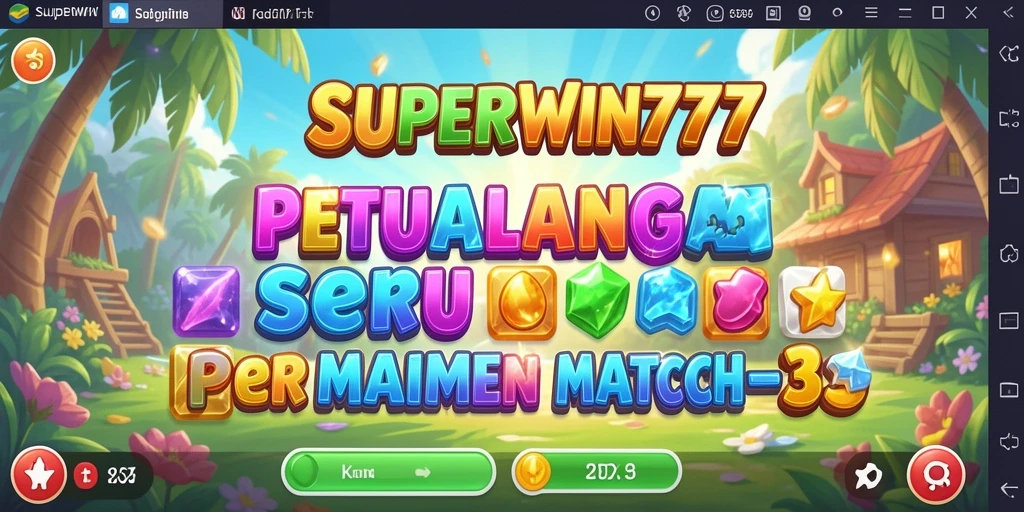 Tampilan menarik dari gameplay SUPERWIN777 dengan desain Match-3 yang cerah.